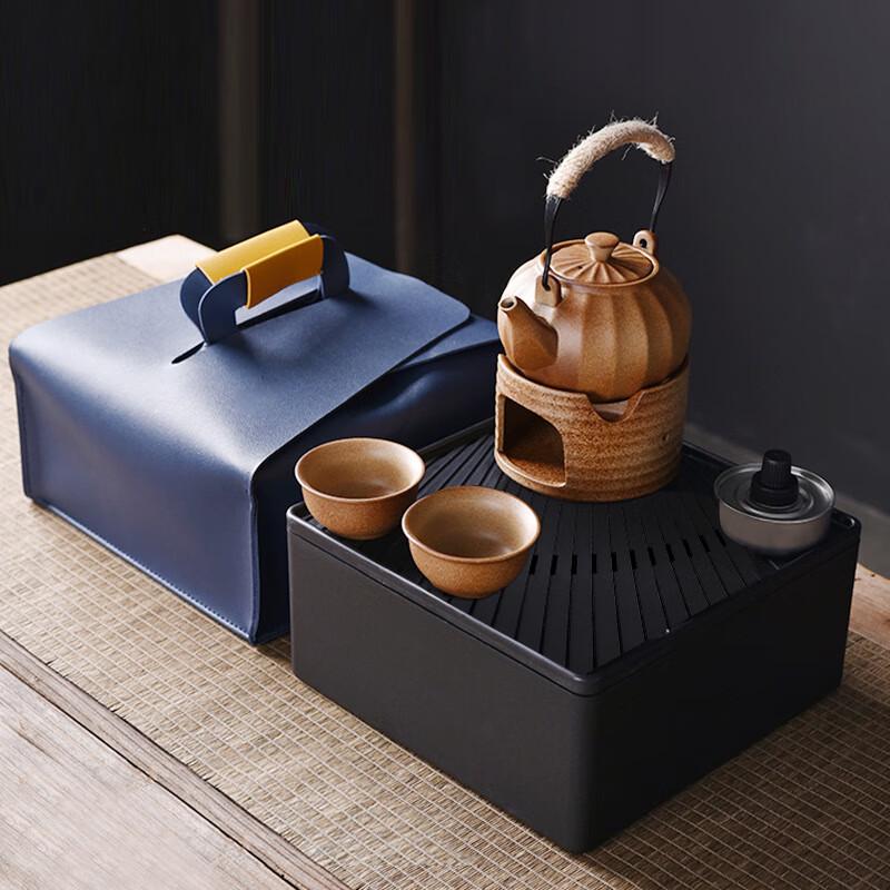 Chinese Ceramic Wood-fired Pumpkin Tea Set