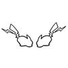 Car Styling Stickers Iridescent Cute Lightning Animal Silhouette Waterproof Auto Window Decals Accessories