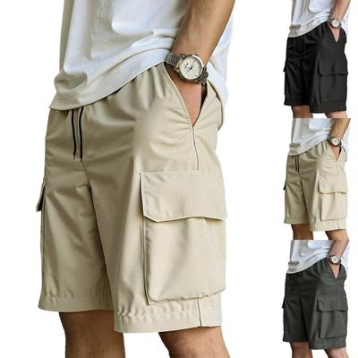 Heren losse cargoshorts met meerdere zakken, trekkoord taille, casual lichtgewicht stof voor buitenactiviteiten
