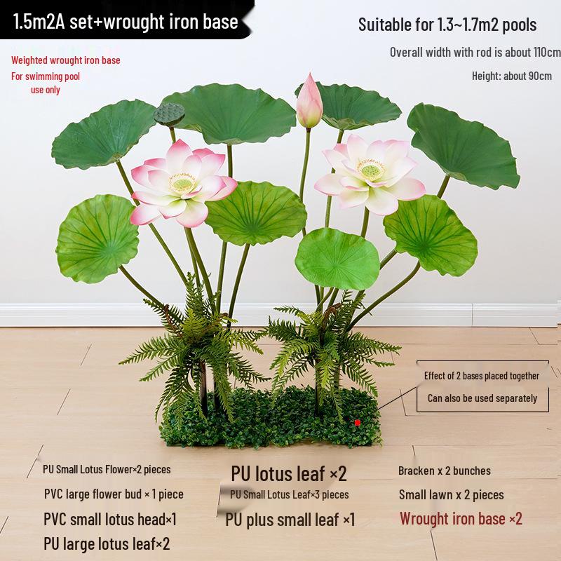 Artificial Lotus Leaf Pond Scenery Props with Stem for Stage and Landscape Photography