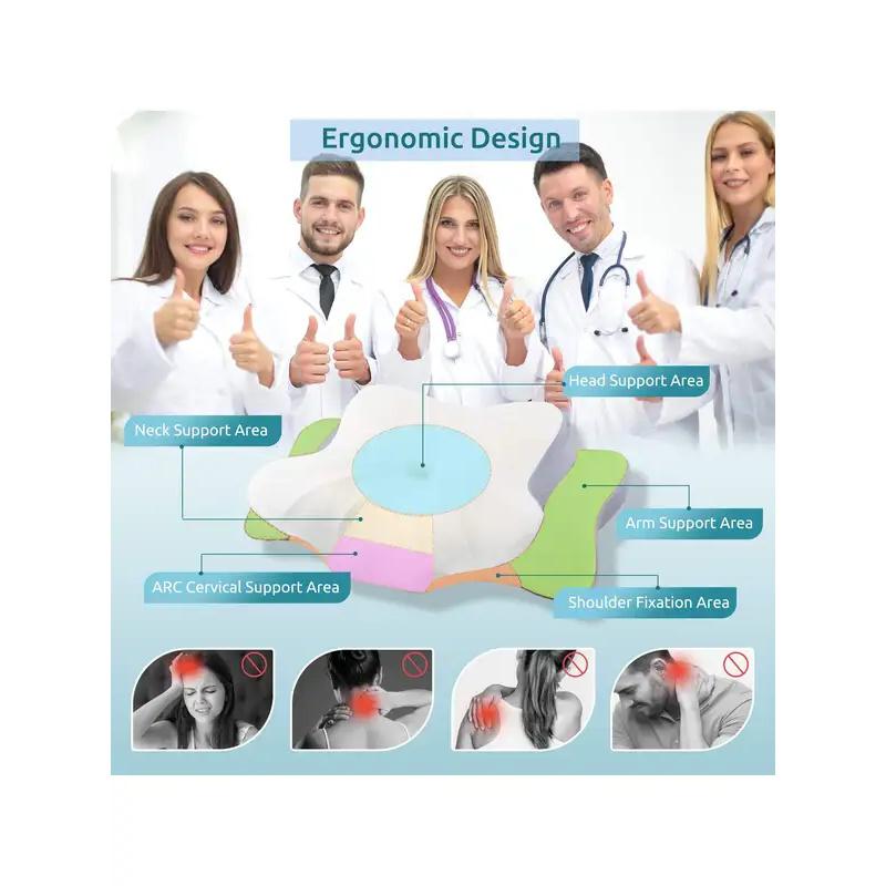 Memory Foam Pillows Smooth Cool Ergonomic Neck Support Pillow For Pain Relief High Elastic Soft Washable Home Pillows Bedding