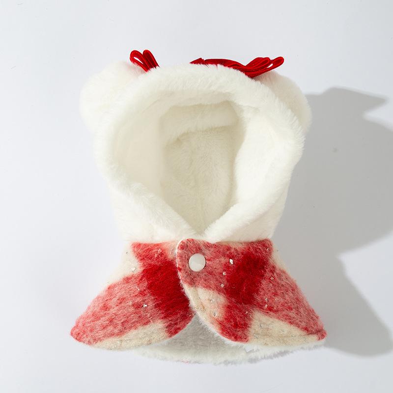 

Одежда для домашних собак, осенне-зимняя, бархатная, с маленькими рукавами-фонариками, рождественское хлопковое пальто-юбка, одежда для собак XXL (recommended weight 15-10 kg)