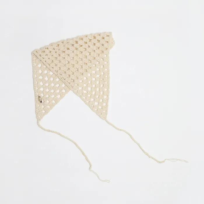 Net Crochet Bonnet Light Beige