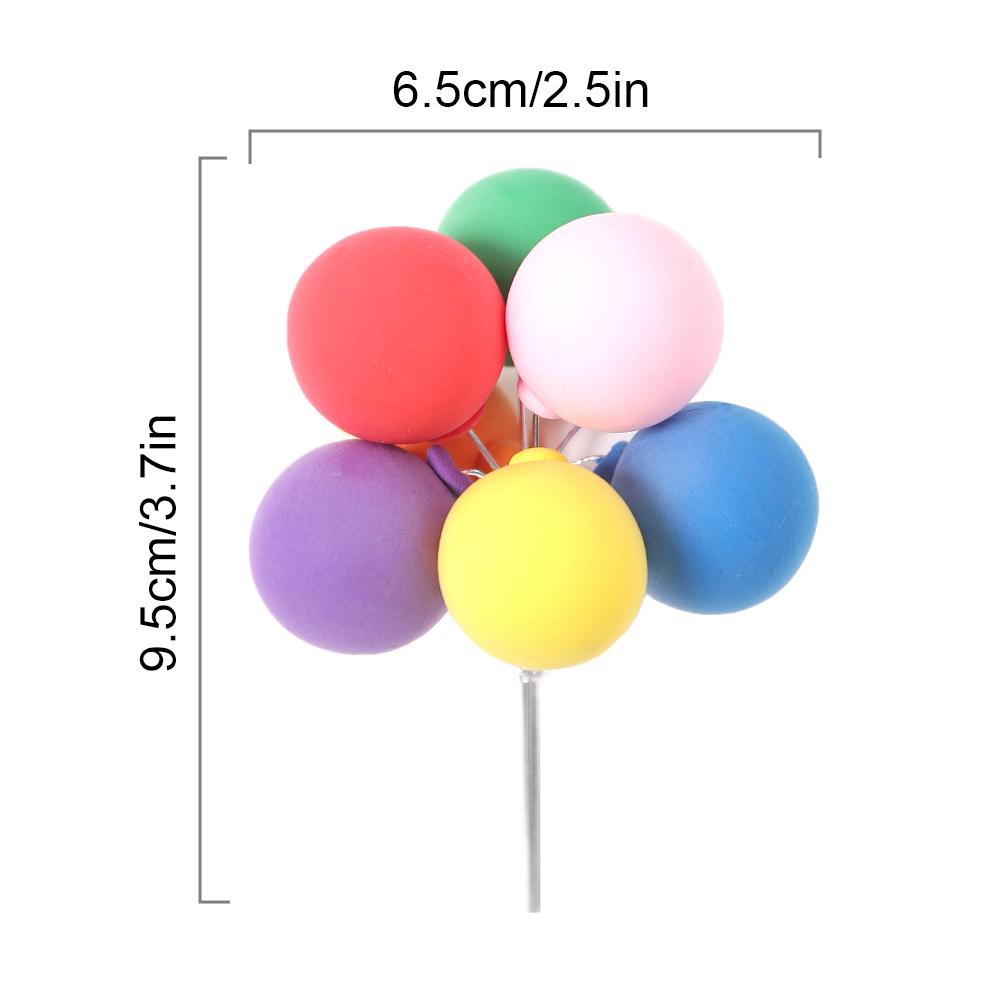 Cake Topper Color Mixing Ball Happy Birthday Cake Topper Decoration DIY Cupcake Flag Ornament Wedding Christmas Ball Gifts Decor