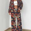 Color Flower Explosion Autumn and Winter New European and American Women's Clothing Casual European and American Style Suit Women