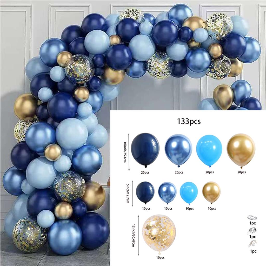Blau Metallic Luftballongirlande Set Goldener Luftballonbogen Geburtstagsparty Dekoration Hochzeit Geburtstag Taufe
