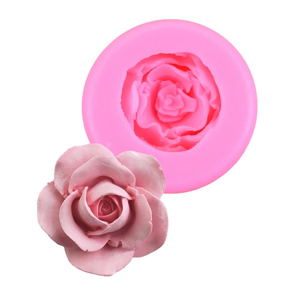 DIY 3D Rose Silicone Cake Mold Flower Fondant Mold Cupcake Candy Chocolate Decoration Baking Tool Clay Plaster Molds