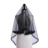 Dark Series Black Mesh Veil for Halloween Masquerade Party Bride Dress Up Wedding Veil for Parties Festival Props