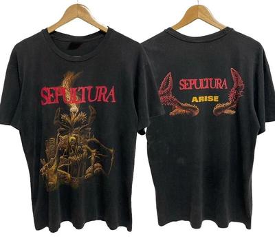 1991 SEPULTURA Arise T Shirt Reprint Remake Basic 2 Sides BO151 Unisex T-Shirt