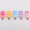 5pcs/lot Cartoon Cute Heart Lollipop Charms Pendant Resin Gradient Color Three Love Heart for DIY Jelewelry Making Accessories