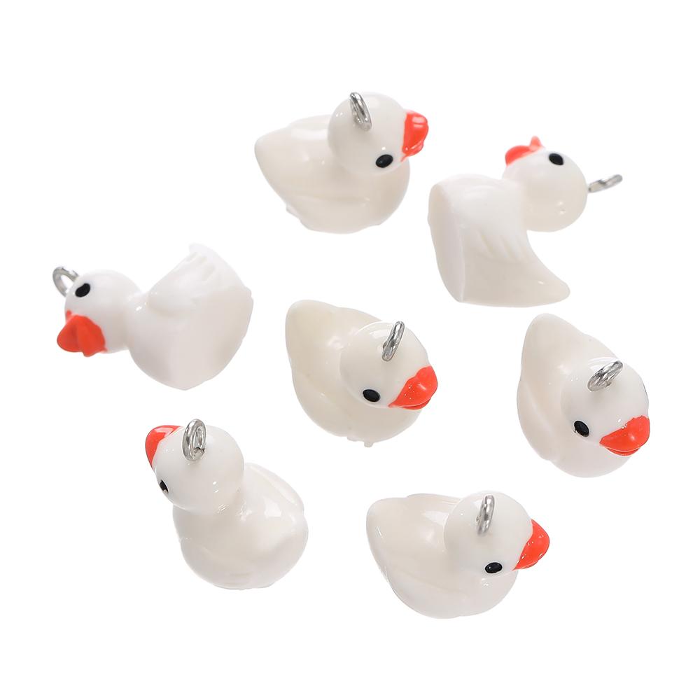 10 Stück 17,5x18,5mm 3D Enten Harz Anhänger Niedliches Tier Anhänger Für Schmuckherstellung DIY Ohrringe Schlüsselanhänger Bastelzubehör