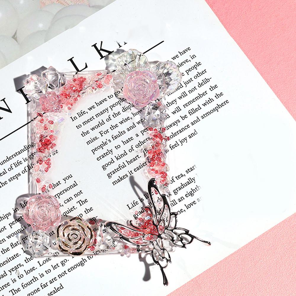 

Gilded Butterfly Card Brick Flower Decoration Card Sleeve Idol Photocard Holder Shell Photo Frame Small Card Protective Cover