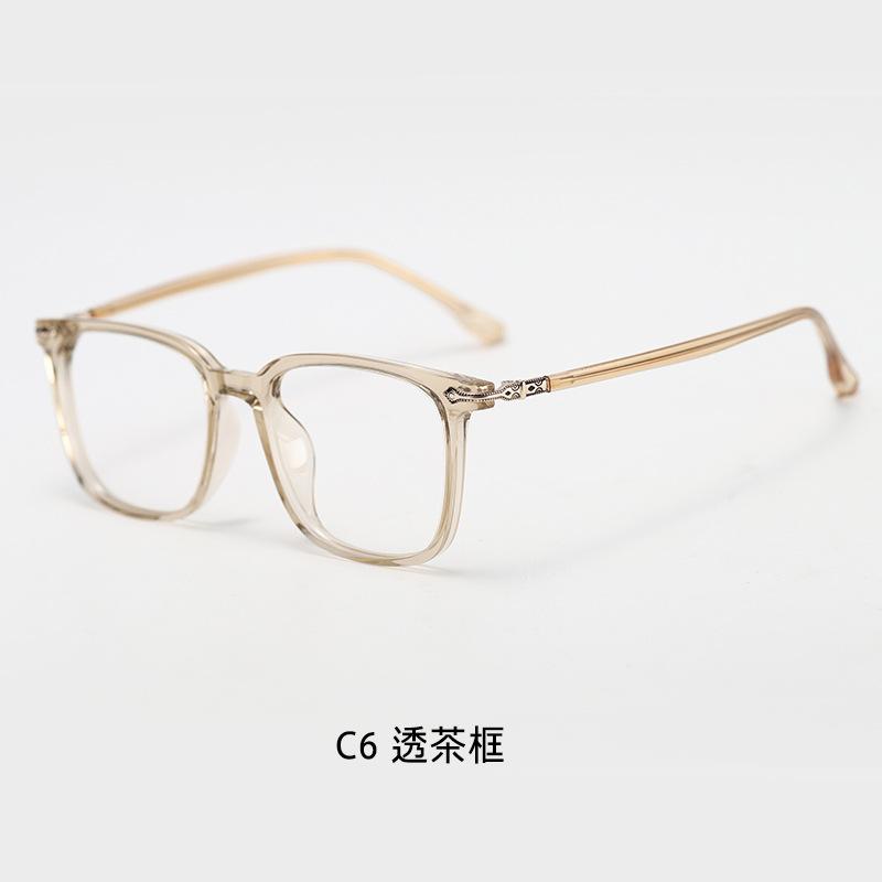 Honey-colored eyeglass frames for men and women, Japanese style, suitable for prescription lenses TR90Retro one-piece eyeglass frame for square and