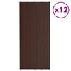 VidaXL Roofing Panels 12 Pcs Galvanized Steel Brown 100x45 Cm 317217