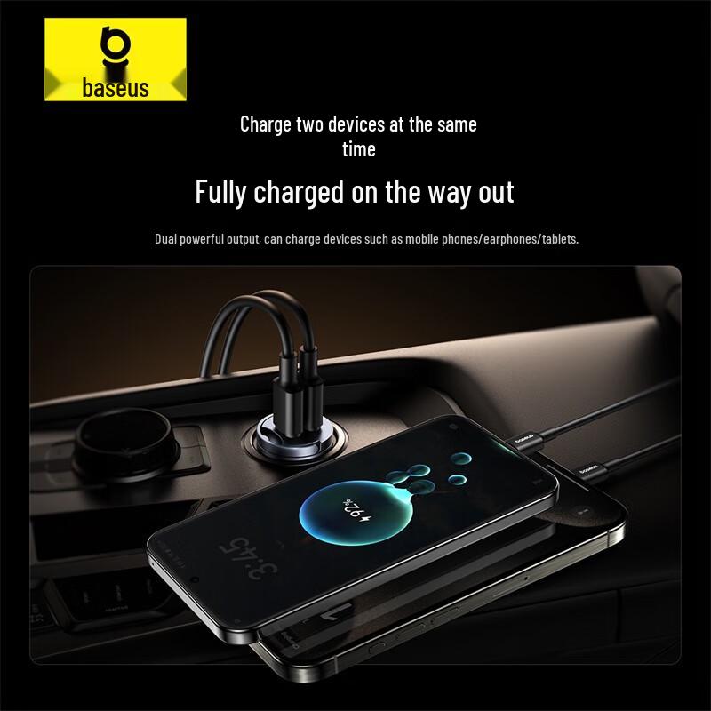 Baseus 30W Hidden Dual USB-C Car Charger