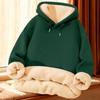 Men's Lambswool Fleece-Lined Hoodie: Solid Color Warm Loose-Fit Jacket for Autumn/Winter