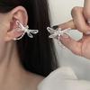 Pink Butterfly Ear Cuff Earrings for Women Girls Fashion Bowknot No Piercing Clips Earring Fake Piercing Ballet Clip on Jewelry