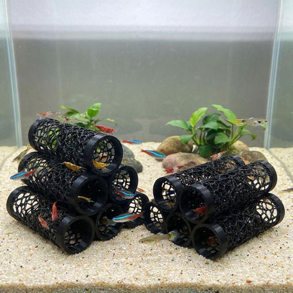 Hollow Out Fish Shrimp Hideout Shelter 3D Printed Betta Hideaway House Fish Tank Ornaments