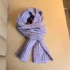 New autumn and winter solid color wool blended scarf women's Korean atmosphere knitted versatile candy color scarf men's wholesale