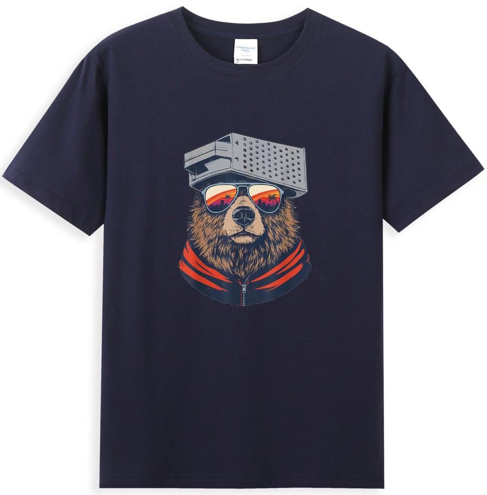Bear With Cheese Grater Hat And Sunglasses Unisexs Tshirt S