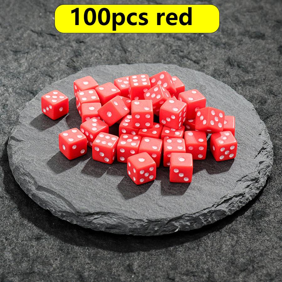 100pcs 8mm Mini Dice Square Angle Points Assorted Colors Durable Party Game Accessories for Tabletop Point Games Casino JXB