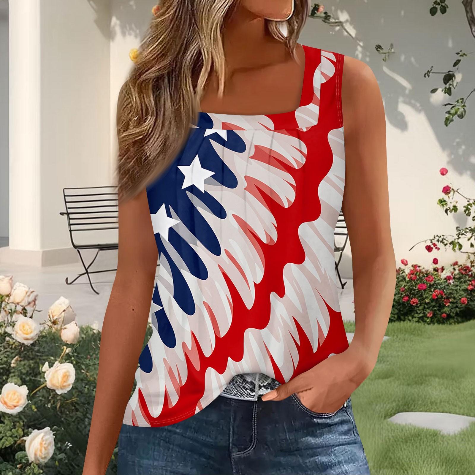 Женская мода плиссированный принтованный квадратный вырез жилет топ XL красный