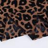 1yard Khaki Black Leopard Print Fabric African Spandex Fabric Velvet Burnout Fabric for Dress DIY Sewing Cheongsam Clothing