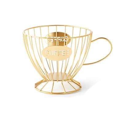 DIFEIUKI Coffee Capsule Storage Basket, Coffee Pod Storage, Coffee Pod Holder, Small Items, Tabletop Kitchen Coffee Accessories, Iron Fruit Holder,