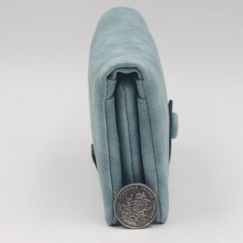 Women Wallet Nubuck Leather Short Wallets Lady 3 Fold Multi-Card Holder High Quality Lady Wallets Purse Case