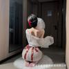 Night cat deep V erotic underwear court style national style trailing off the shoulder Japanese kimono big hanfu kimono hanfu set