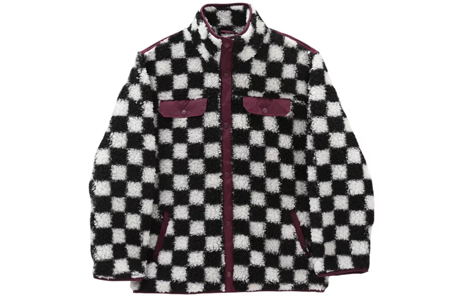 Vans Velvet Jackets Women s Black/White Stand Collar Moderate VN0A5LJ3705 L