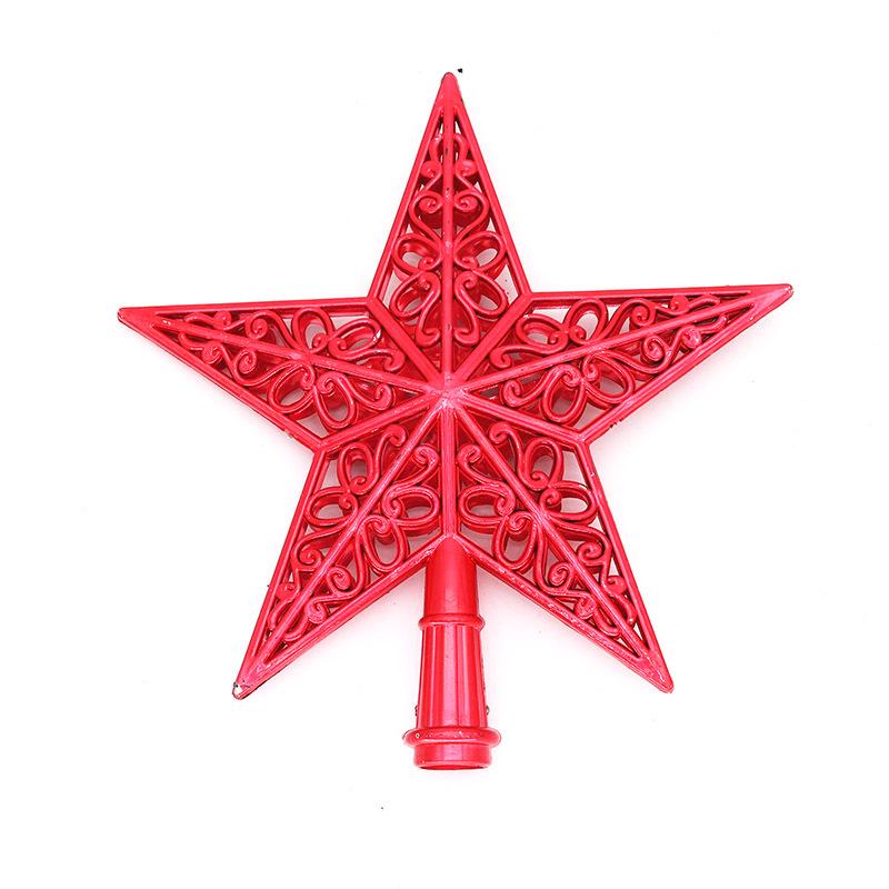 20cm Electroplated 3D Christmas Tree Topper - Five-pointed Star
