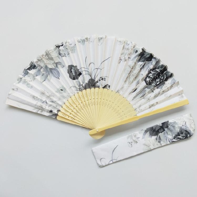 Folding Hand Fan for Women Chinese Japanese Floral Bamboo Hand Fans with Bag Set