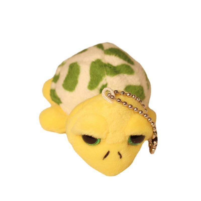 Adorable Big Eye Turtle Plush Pendant Soft Pp Cotton Filled Keychain For Bags