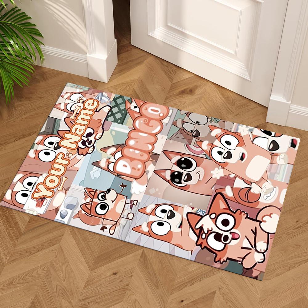 Bluey Customize Your Name Floor Rug Office Rug Perfect for Study room Balcony Kitchen Game Room Anti-slip Rug Decorate Offices