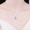 Fashion Real Moissanite Square Pendant Necklace 1ct D Color Pillow Diamond Pure S925 Sterling Silver Fine Jewelry Gift for Women