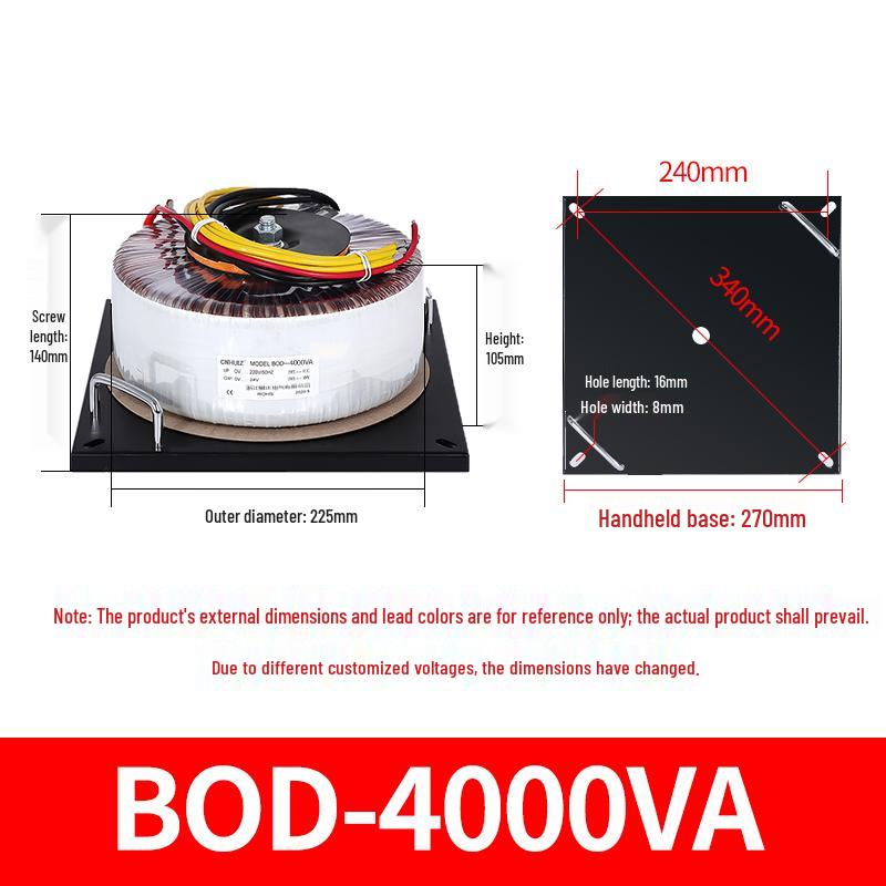 Hui Zheng Pure Copper Toroidal Transformer for Stepper Motor Power Amplifier, 220V to 24V, 60W