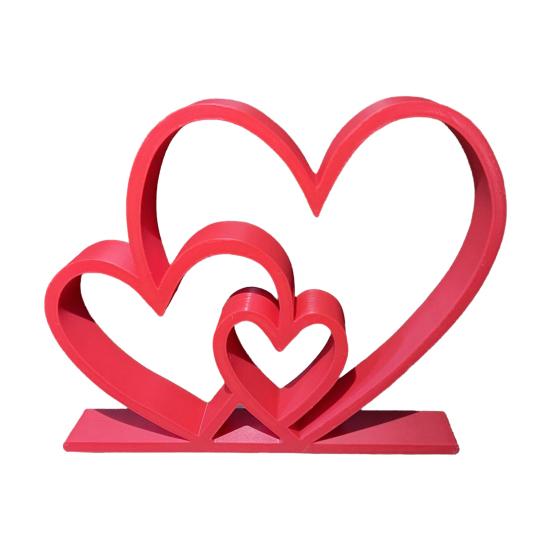 Heart Sculpture 3D Printed Plastic Love Heart Figurine for Wedding Anniversary Couples Gift Modern Heart Statue