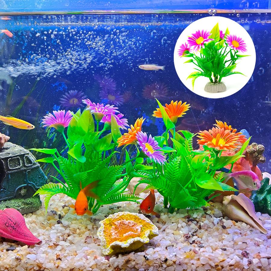 Aquarium Artificial Flowering Plants Decoration Fish Tank Landscaping Water Grass Ornaments Aquatic Simulated Flower Plant Supplies