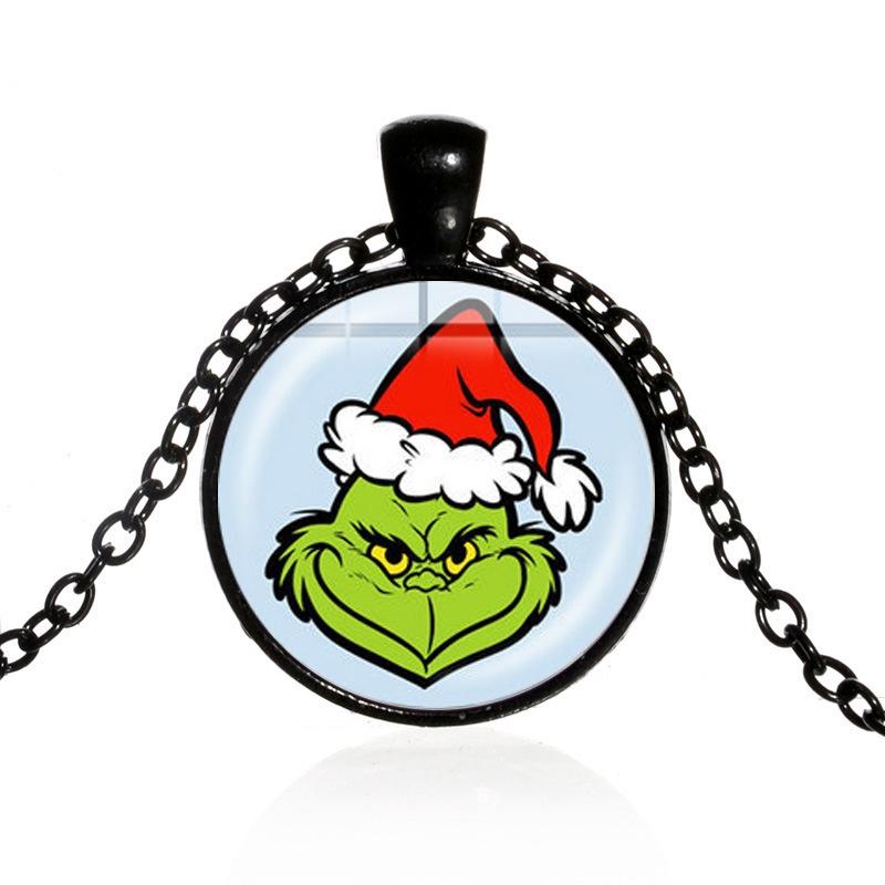 

Горячий фильм Гринч и Макс из Ктовилля 1-дюймовое ожерелье-подвеска Рождественский подарок Black Hat