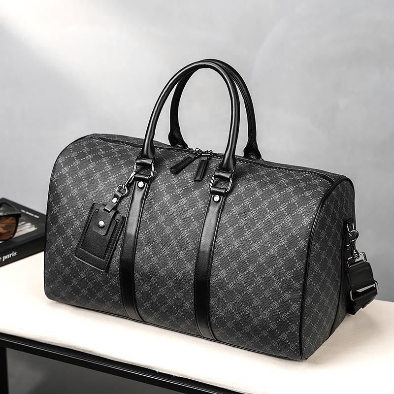 Travel Bags For Men And Women Large Capacity Tide Short Business Trip Travel Korean Version Plaid Handbag Shoulder Bag Tide