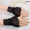 Women Short Arm Sleeves Lace Wrist Cuffs Bracelets Solid Black White Gloves Gothic Fingerless Gloves Bowknot  Glove