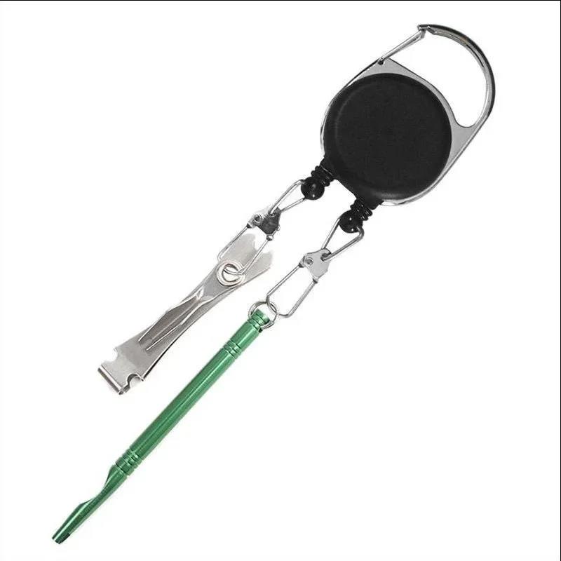 Retractable Keychain Badge Scroll ID Badge Holder Card Holder Backpack Lanyard Hiking Buckle Key Ring Double Headed