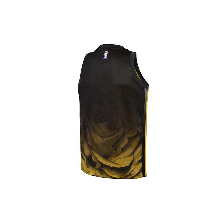 Nike X NBA Golden State Warriors Curry City Edition Golden Lotus Sports Breathable Jersey Kids Jersey Black 3Z2B7BU8W-WAR