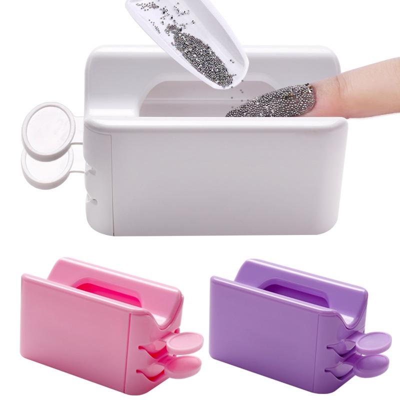 Nail Glitter Powder Recycling Box Dip System Dust Collector Shiny Sequin Rhinestone Container Holder Manicure Storage Case