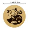 500pcs 1inch Kraft paper Thank You Stickers Seal Labels Small Business Supplies Handmade With Love Stickers Cute Stationery