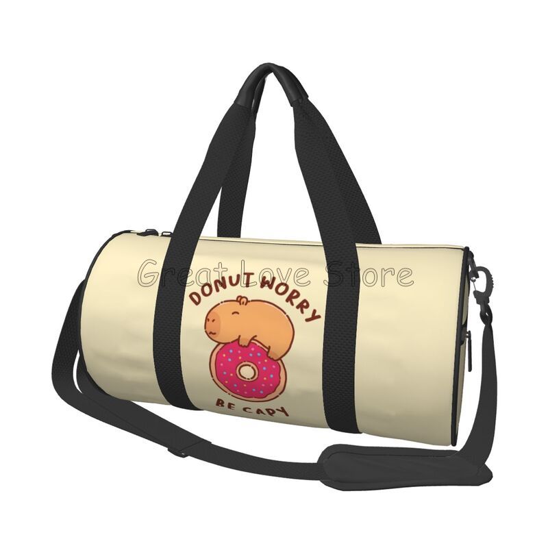 Süße Kapibara Be Cappy Große Kapazität Gepäcktasche für Jungen Mädchen Cartoon Muster Reise Duffel Tasche für Schule Sport Fitnessstudio Yoga