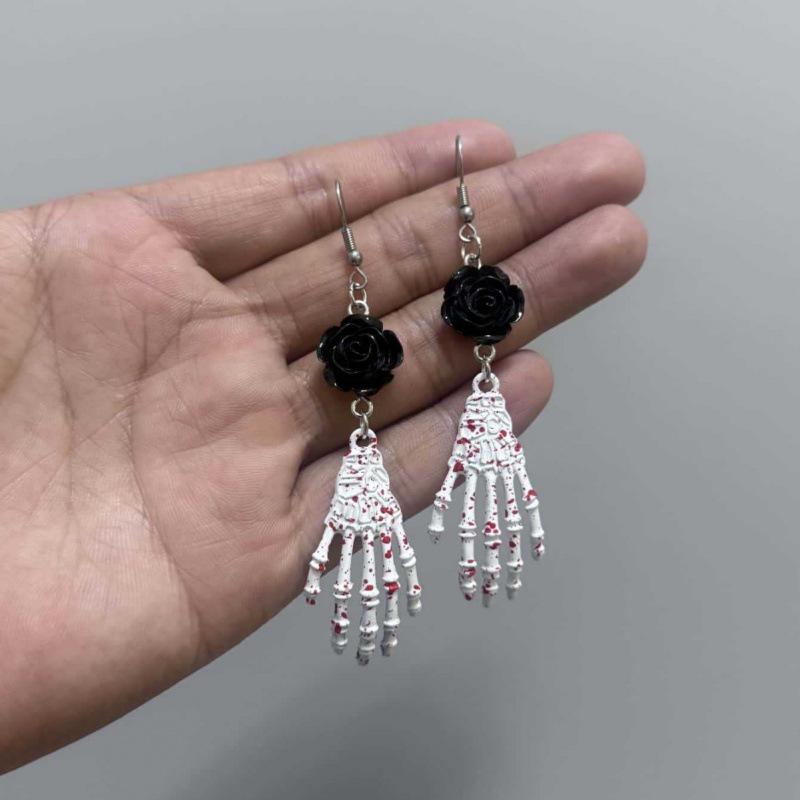 Original Halloween Skull Hand Party Earrings