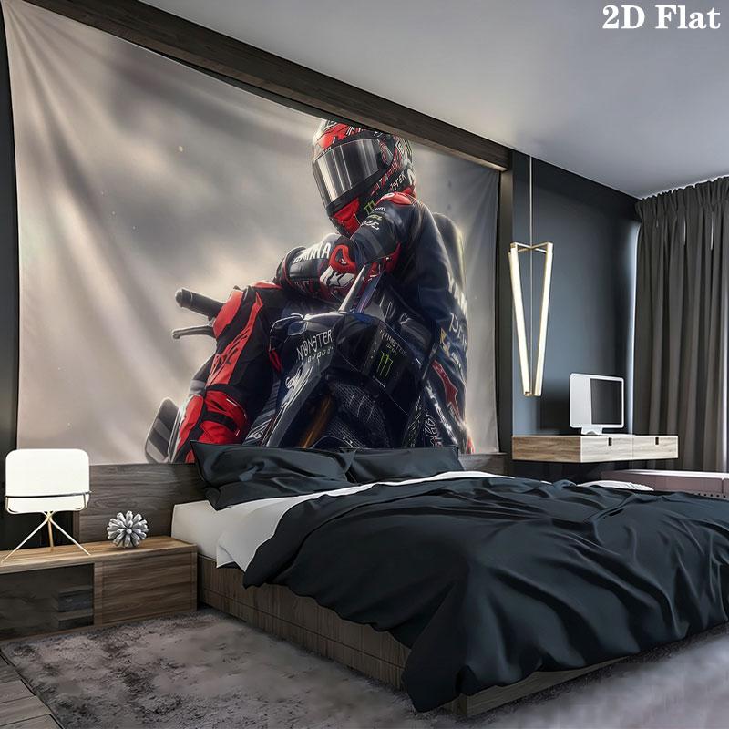 MotoGP Wall tapestry, aesthetic printed fabric blanket, suitable for bedroom, living room, and home decor.