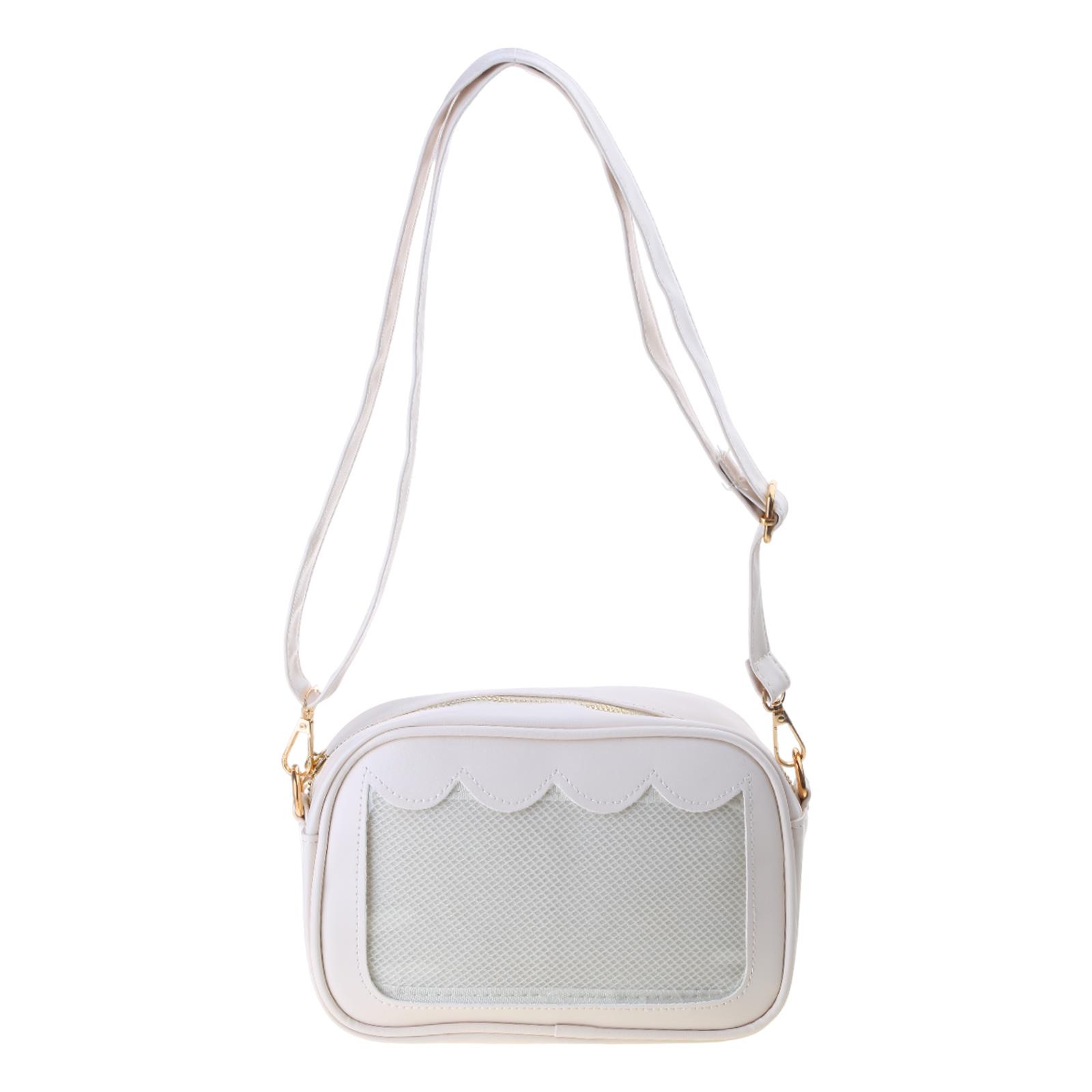 

Fashionable Ita Bag Clear Window Pin Display Bag Crossbody Handbag Japanese Uniform Purse for Women S белый